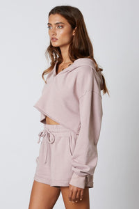 CROPPED HOODIE WITH SHORTS SET
