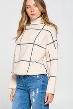 Load image into Gallery viewer, GRID MOCK NECK SWEATER
