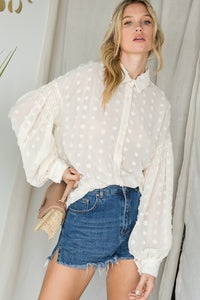 DOTTED TEXTURED BLOUSE