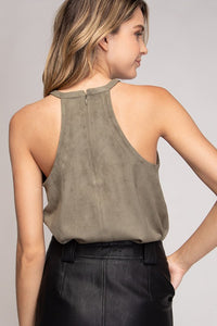 HALTER SUEDE TOP (2 colors)