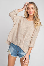 Load image into Gallery viewer, OATMEAL KNIT SWEATER TOP
