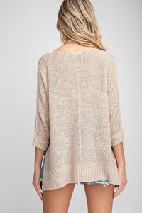 OATMEAL KNIT SWEATER TOP