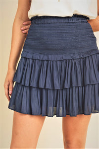 SILK RUFFLE SKIRT (2 colors)