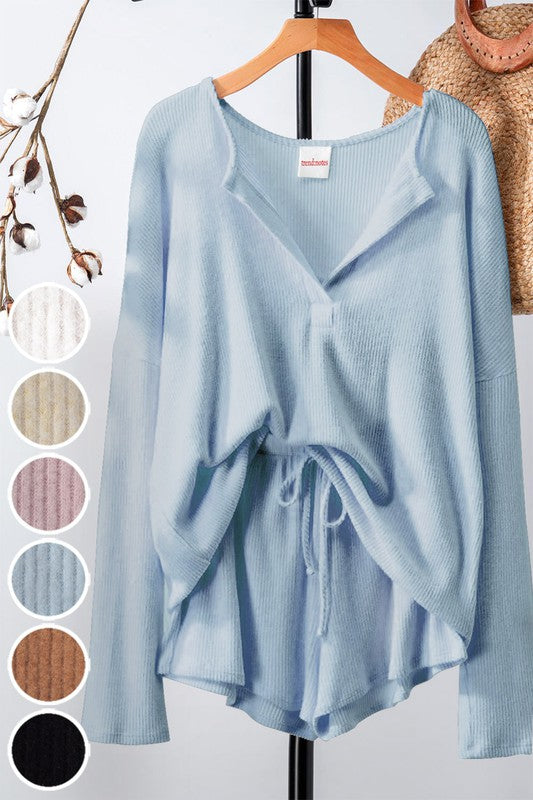 SOFT RIBBED LOUNGE WEAR SET