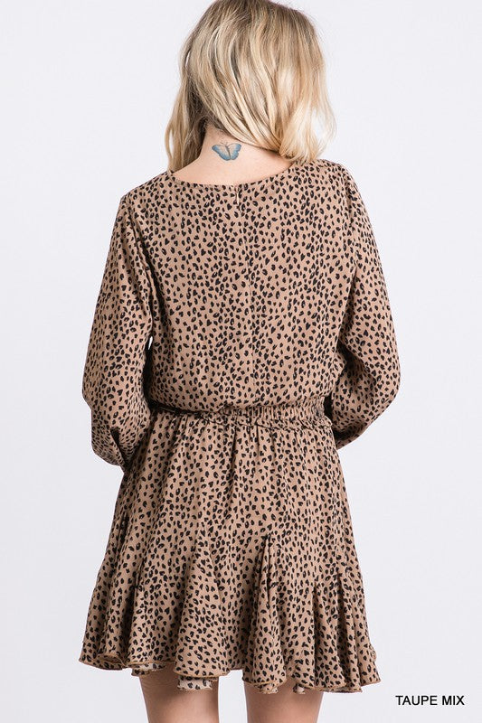 LEOPARD FLARE DRESS