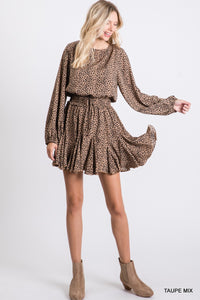 LEOPARD FLARE DRESS