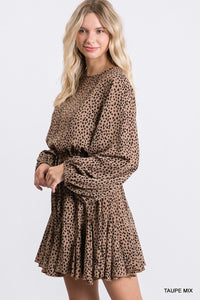 LEOPARD FLARE DRESS