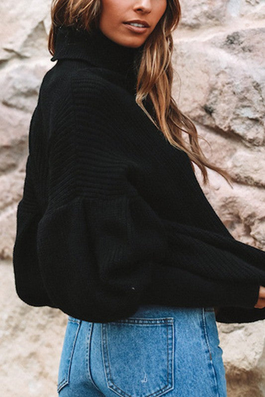 PUFF SLEEVE SWEATER (2 colors)