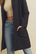Load image into Gallery viewer, BLACK LONG COAT
