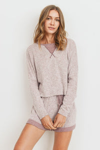 BRUSHED KNIT CONTRAST TOP