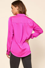 Load image into Gallery viewer, SATIN BUTTONDOWN BLOUSE (2 colors)
