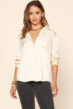 Load image into Gallery viewer, SATIN BUTTONDOWN BLOUSE (2 colors)
