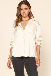SATIN BUTTONDOWN BLOUSE (2 colors)