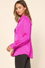 Load image into Gallery viewer, SATIN BUTTONDOWN BLOUSE (2 colors)
