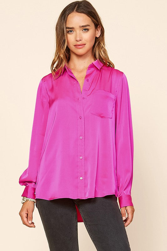 SATIN BUTTONDOWN BLOUSE (2 colors)