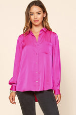 Load image into Gallery viewer, SATIN BUTTONDOWN BLOUSE (2 colors)
