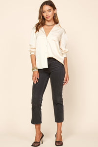 SATIN BUTTONDOWN BLOUSE (2 colors)
