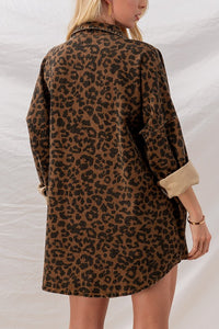LEOPARD DENIM OVERSIZE JACKET