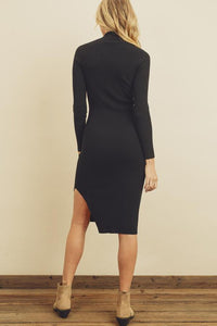 RIBBED MIDI DRESS