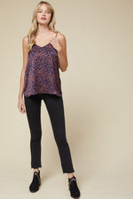 Load image into Gallery viewer, SATIN NAVY LEOPARD TANK

