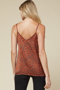 SATIN NAVY LEOPARD TANK