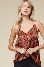 Load image into Gallery viewer, SATIN NAVY LEOPARD TANK
