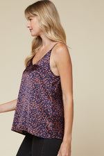 Load image into Gallery viewer, SATIN NAVY LEOPARD TANK
