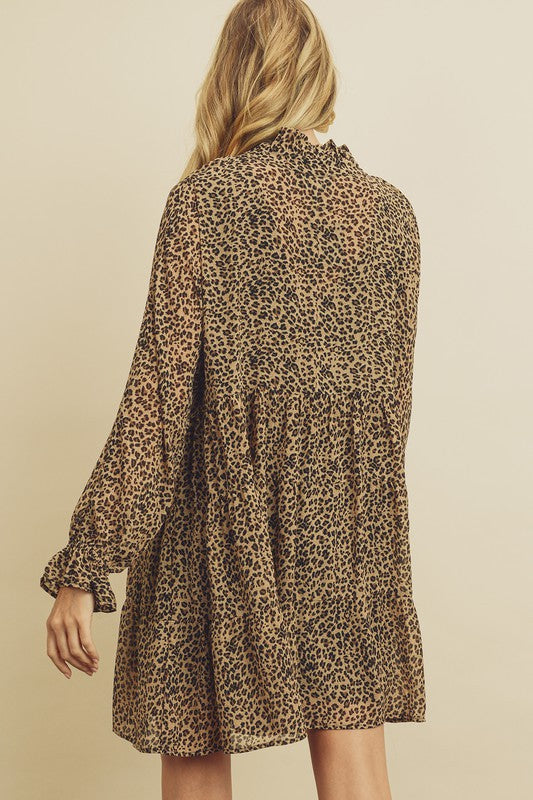 CHEETAH PRINT BABYDOLL DRESS