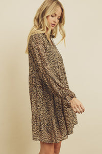 CHEETAH PRINT BABYDOLL DRESS