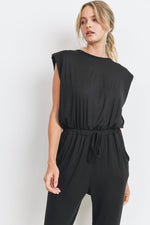 Load image into Gallery viewer, PADDED SHOULDER JUMPSUIT

