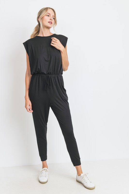 PADDED SHOULDER JUMPSUIT