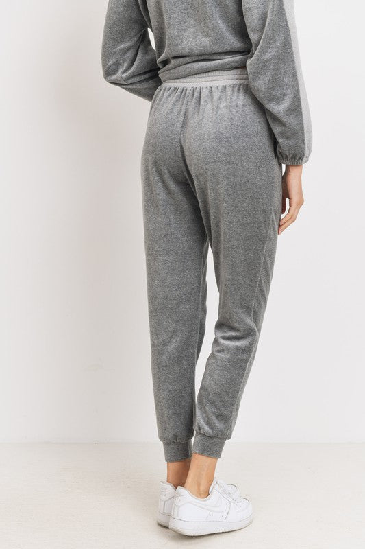 VELOUR CHARCOAL JOGGER SET