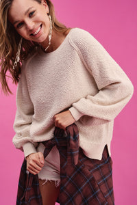 NATURAL TEXTURED SWEATER
