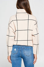 Load image into Gallery viewer, GRID MOCK NECK SWEATER
