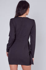 Load image into Gallery viewer, BLACK RUFFLED MINI DRESS
