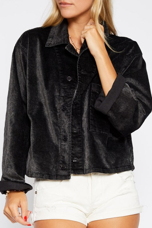 CROPPED VELVET JACKET