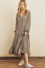 Load image into Gallery viewer, LEOPARD TIERED MIDI DRESS
