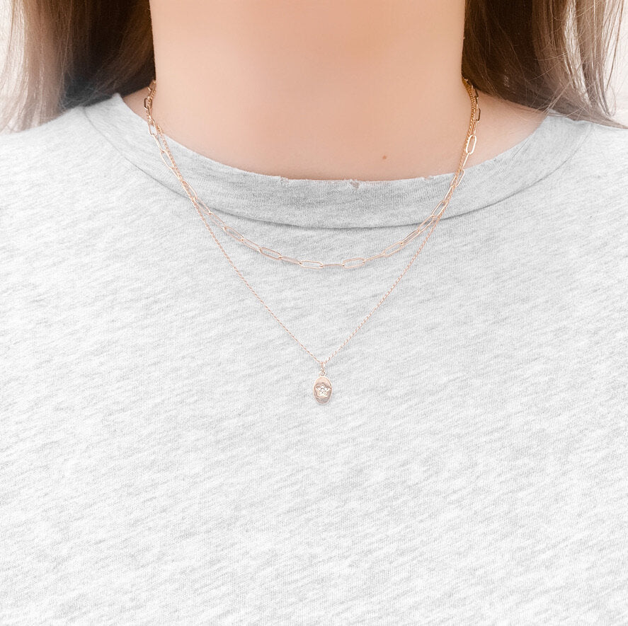 GOLD LINK LAYERING NECKLACE
